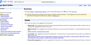 Google's new Page Speed Online hard to beat