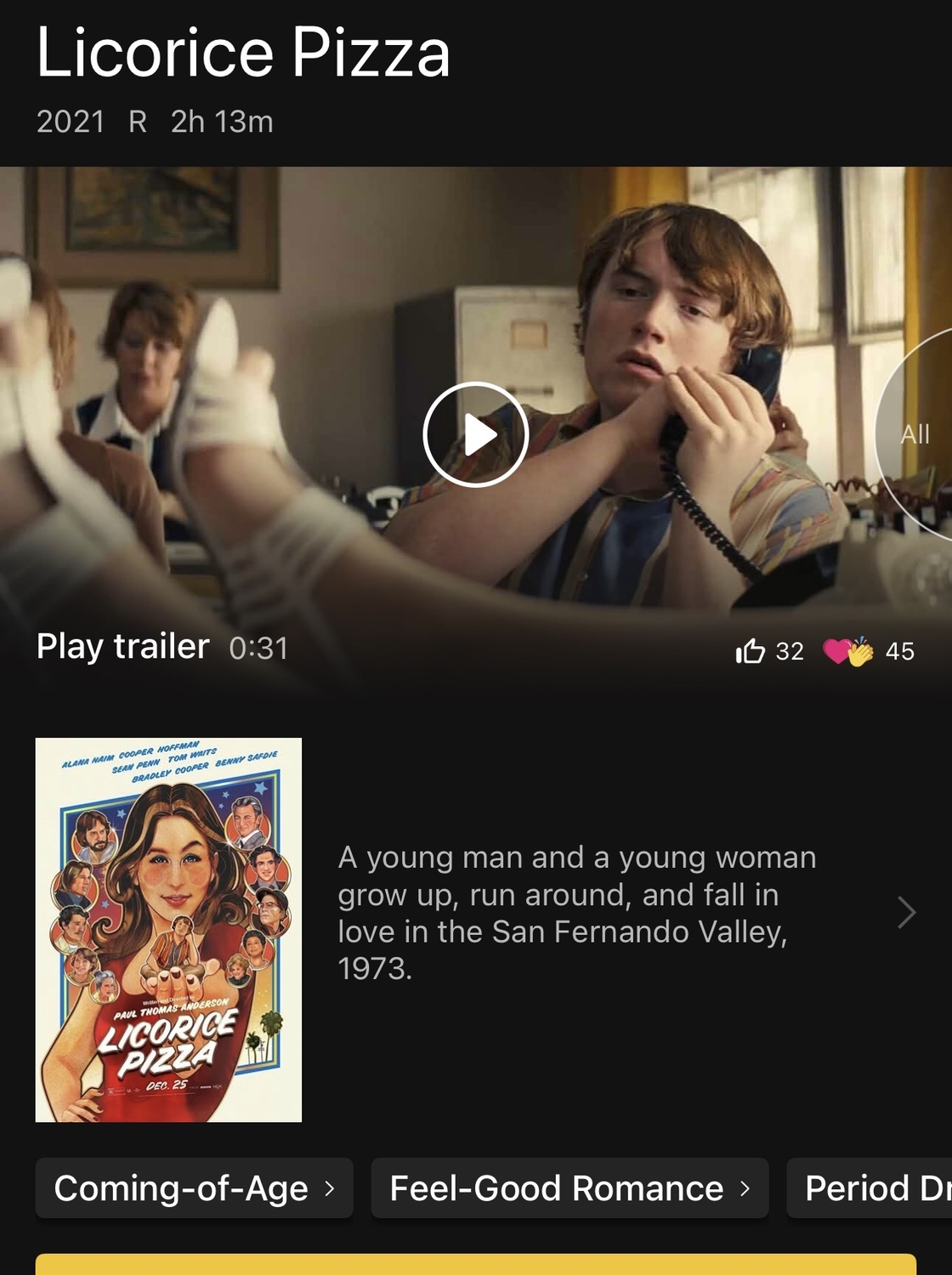 Licorice Pizza - highly recommended movie