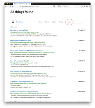 Search for 'react'
