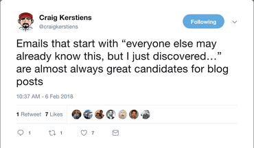 Craig Kerstiens tweet