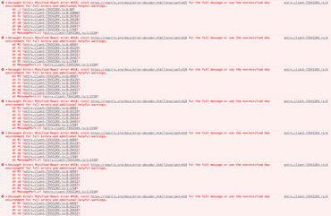 Web console server React errors